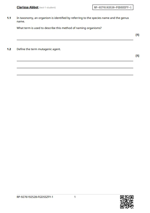 A preview of the Running Paper format worksheet