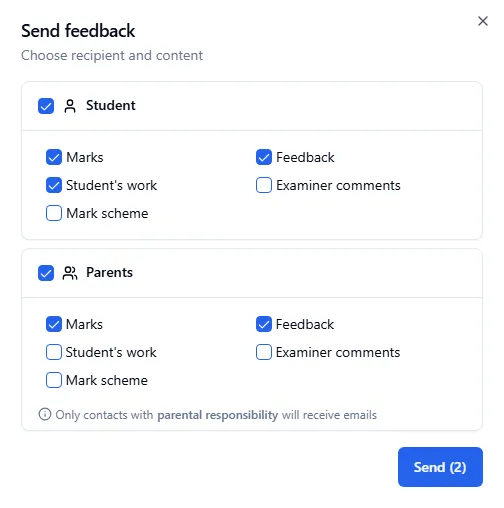 Send feedback window